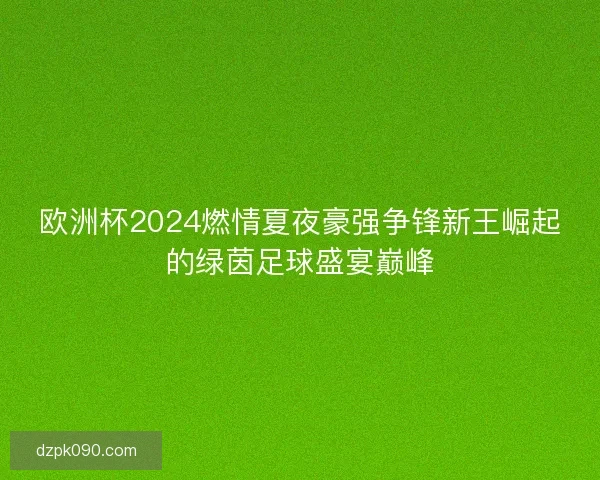 欧洲杯2024燃情夏夜豪强争锋新王崛起的绿茵足球盛宴巅峰
